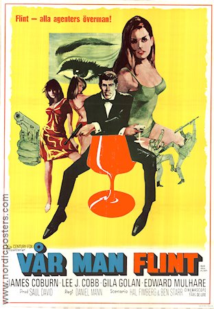 Our Man Flint 1966 movie poster James Coburn Lee J Cobb Gila Golan Daniel Mann Cult movies Agents