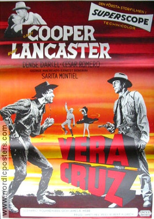 Vera Cruz 1954 movie poster Gary Cooper Burt Lancaster Denise Darcel Robert Aldrich