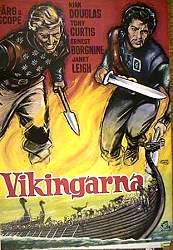 The Vikings 1958 movie poster Kirk Douglas Tony Curtis Janet Leigh Richard Fleischer Find more: Vikings Ships and navy