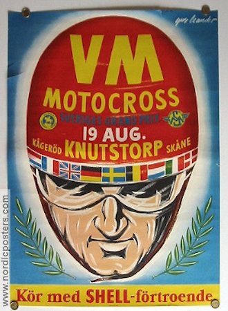 VM motorcross Knutstorp Shell 1958 poster Motorcycles