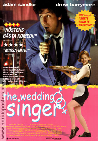 The Wedding Singer 1998 poster Adam Sandler Frank Coraci
