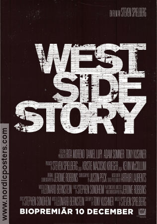 West Side Story 2021 movie poster Ansel Elgort Rachel Zegler Ariana DeBose Steven Spielberg Musicals