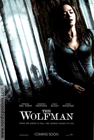 The Wolfman 2010 poster Benicio Del Toro Joe Johnston