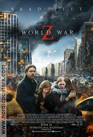 World War Z 2013 movie poster Brad Pitt Mireille Enos Daniella Kertesz Marc Forster