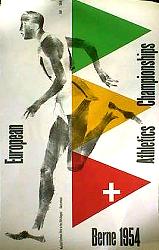 European Athletics Championships Berne 1954 IAAF Switzerland 1954 poster Sports Country: Switzerland