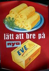 Nya Eve Lätt att bre på Kooperativa Förbundet 1955 poster Food and drink