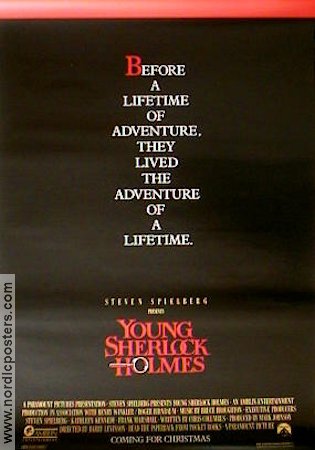Young Sherlock Holmes 1985 poster Nicholas Rowe Barry Levinson