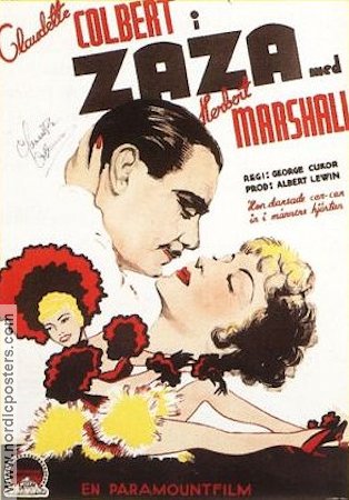 Zaza 1938 movie poster Claudette Colbert Herbert Marshall