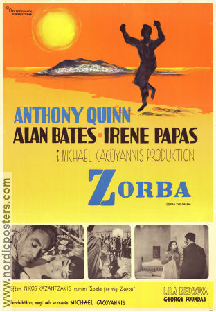 Zorba the Greek 1964 movie poster Anthony Quinn Alan Bates Irene Papas Michael Cacoyannis Find more: Greece