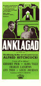 Anklagad 1947 poster Ann Todd Gregory Peck Charles Laughton Alfred Hitchcock