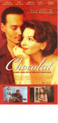 Chocolat 2001 poster Juliette Binoche Alfred Molina Lena Olin Johnny Depp Lasse Hallström Mat och dryck