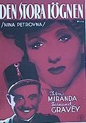 Le mensonge de Nina Petrovna 1938 movie poster Isa Miranda Fernand Gravey Viktor Tourjansky