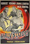 The Half-Breed 1952 movie poster Robert Young Janis Carter