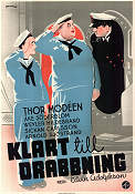 Klart till drabbning 1937 movie poster Thor Modéen Åke Söderblom Weyler Hildebrand Sickan Carlsson Edvin Adolphson Ships and navy Eric Rohman art