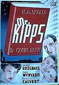 Kipps 1942 movie poster Michael Redgrave Carol Reed Writer: H G Wells