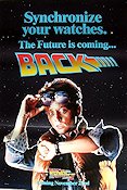 Back to the Future part II 1989 movie poster Michael J Fox Robert Zemeckis Clocks