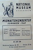 Nationalmuseum Midnattskonserter 1940 poster Find more: Nationalmuseum